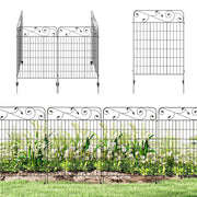 Recinzione da giardino in metallo ¨C zephmum ¨C nero 352x110cm