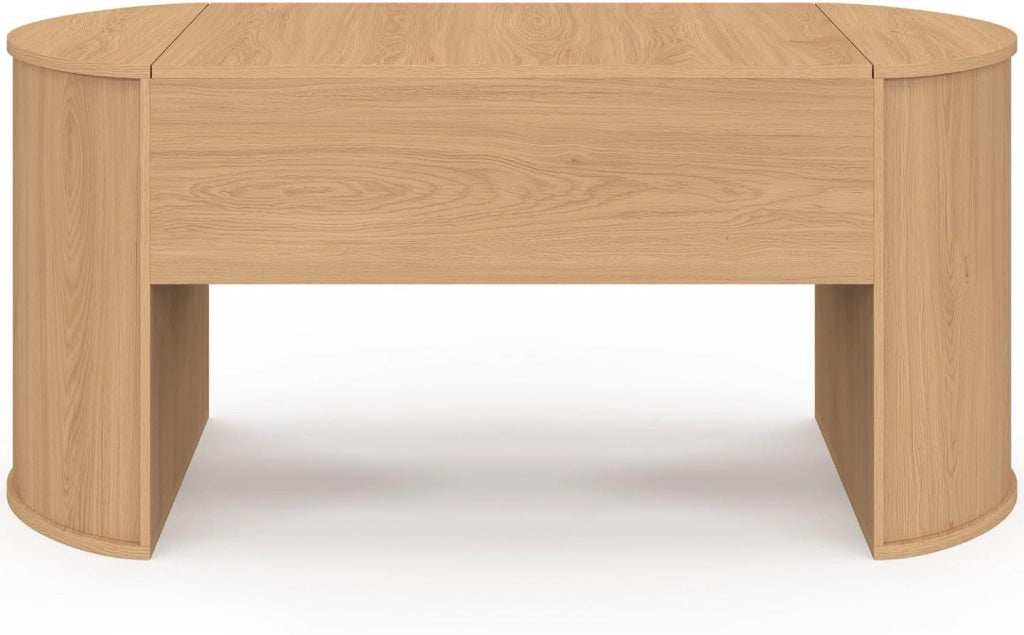 Tavolino ovale piano sollevabile DIVIA 100 cm Legno Modo faggio Design arrotondato