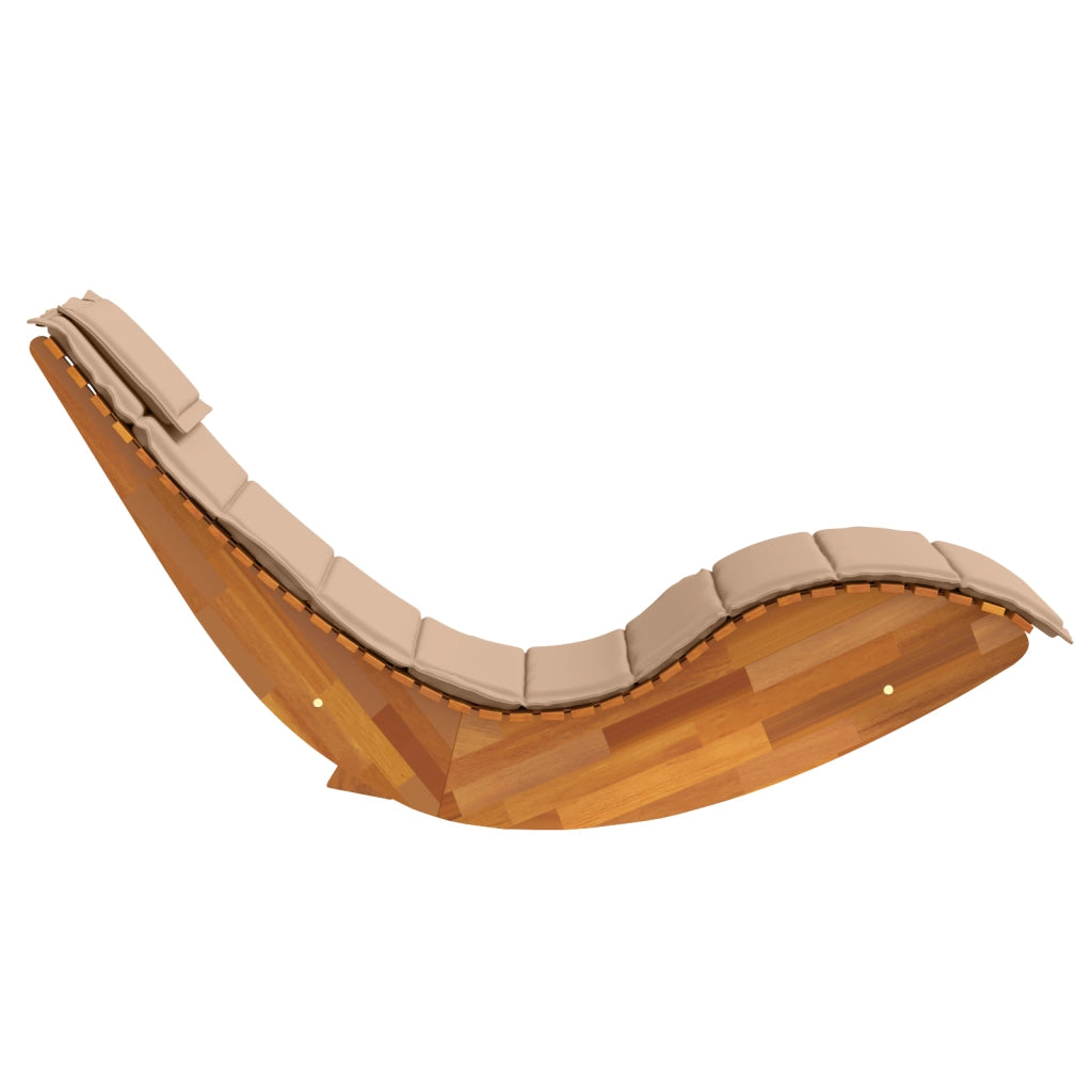 Sdraio a dondolo con cuscini 2 pcs in legno massello di acacia