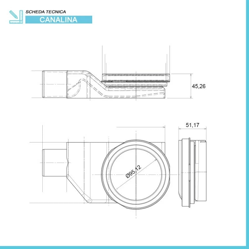 Canalina doccia a pavimento 75 cm con griglia e scarico incluso in acciaio inox cromato