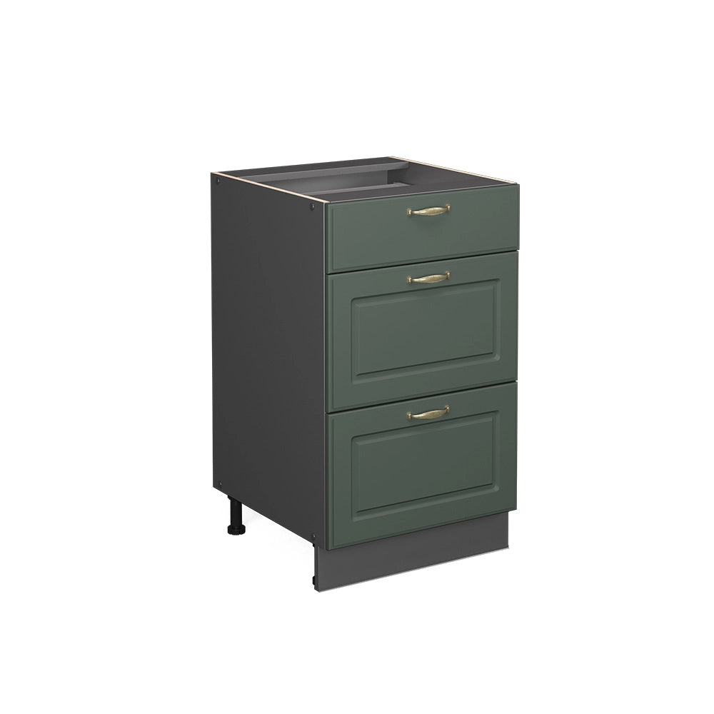 Mobiletto base per cucina Fame-Line Verde-oro rustico/Antracite 50 cm senza piano di lavoro Vicco
