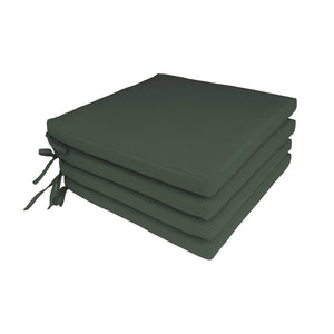 Set 4 cuscini per sedia da giardino, verde kaki