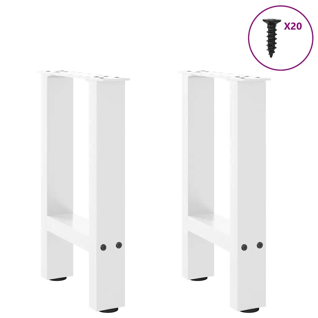 Gambe per Tavolino da Caff¨¨ Bianche 2 pz-Set di 2 Gamba per Tavolo 38x(42-43) cm Acciaio