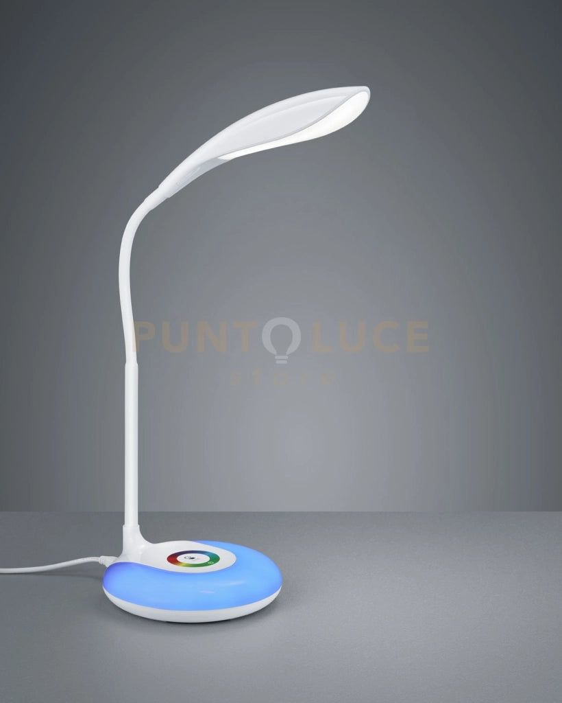 KRAIT LAMPADA DA STUDIO LED 3,5W 300lm, 3000KBIANCA CON BASE LUMINOSA RGB E DIFFUSORE FLESSIBILE CON 4 REGOLAZIONI INTENSITA' TOUCH H. 34CM