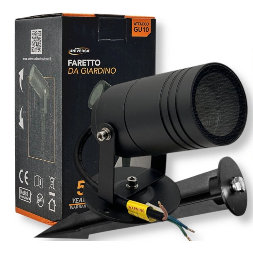 Trade Shop - Portafaretto Giardino Con Portalampada Lampadine Gu10 Picchetto Alluminio Ip65 837wa-b80-g -