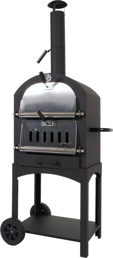 Griglia a carbone MCW-N15, forno a pizza, griglia a carbone, griglia a carbone per pizza, acciaio inossidabile nero a alta temperatura gelato