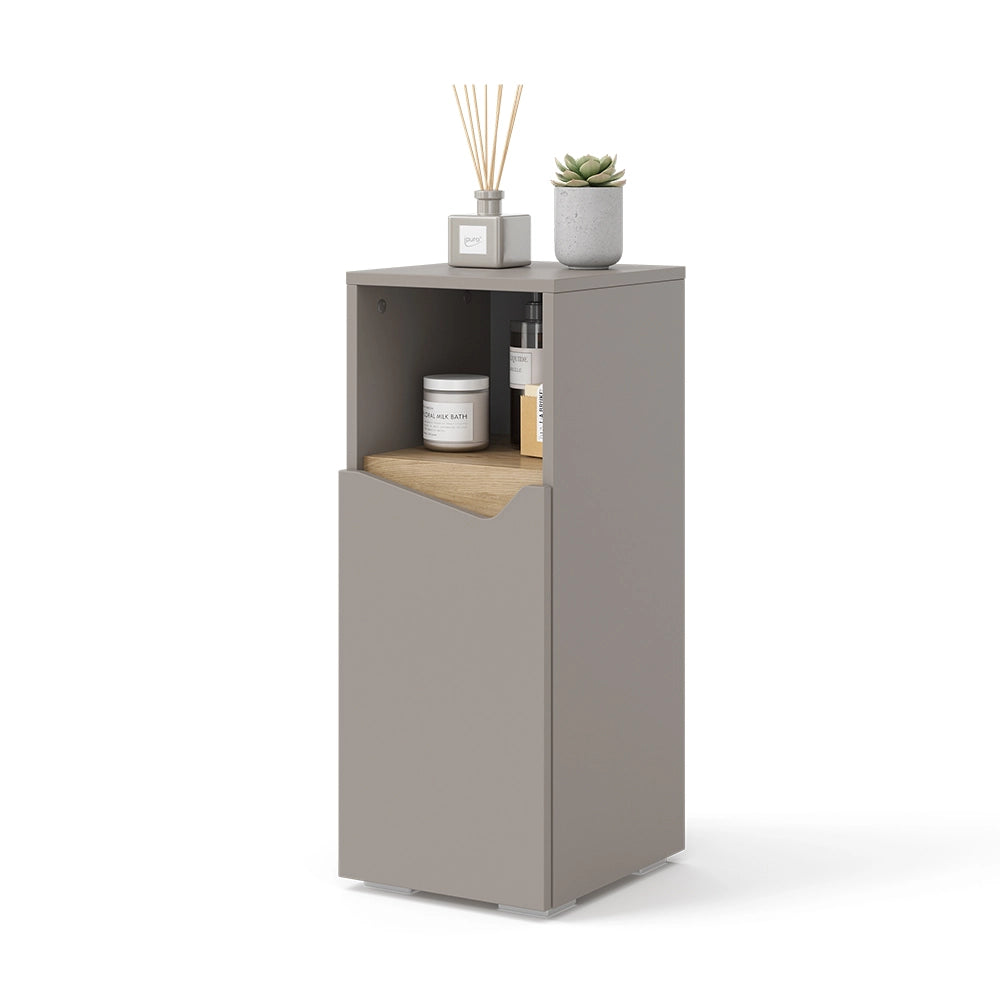 Vicco Mobiletto bagno Grigio 30 x 74.5 cm con porta e vano aperto