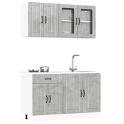 Set Mobili da Cucina 4 pz Kalmar Grigio Cemento in Truciolato