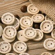Chiodi in legno 200 pezzi - Manufatti a mano - 2 fori - Chiodi in legno naturali - Per cucire/imbastare - Diametro 15 mm - Accessori per cucire
