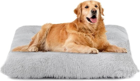 Cuscino per cani morbido - Matrimonio per cani lavabile anti stress - Letto per cani in pelle finta - Matrimonio per cani con fondo antiscivolo (grigio chiaro L-93 * 65cm)