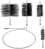 Set di spazzole per camino in acciaio inossidabile - 5 pezzi - Compatibile con set di maniglie per spazzole per camino - Per camino isolato/camino - Qualità professionale - Spazzola per camino