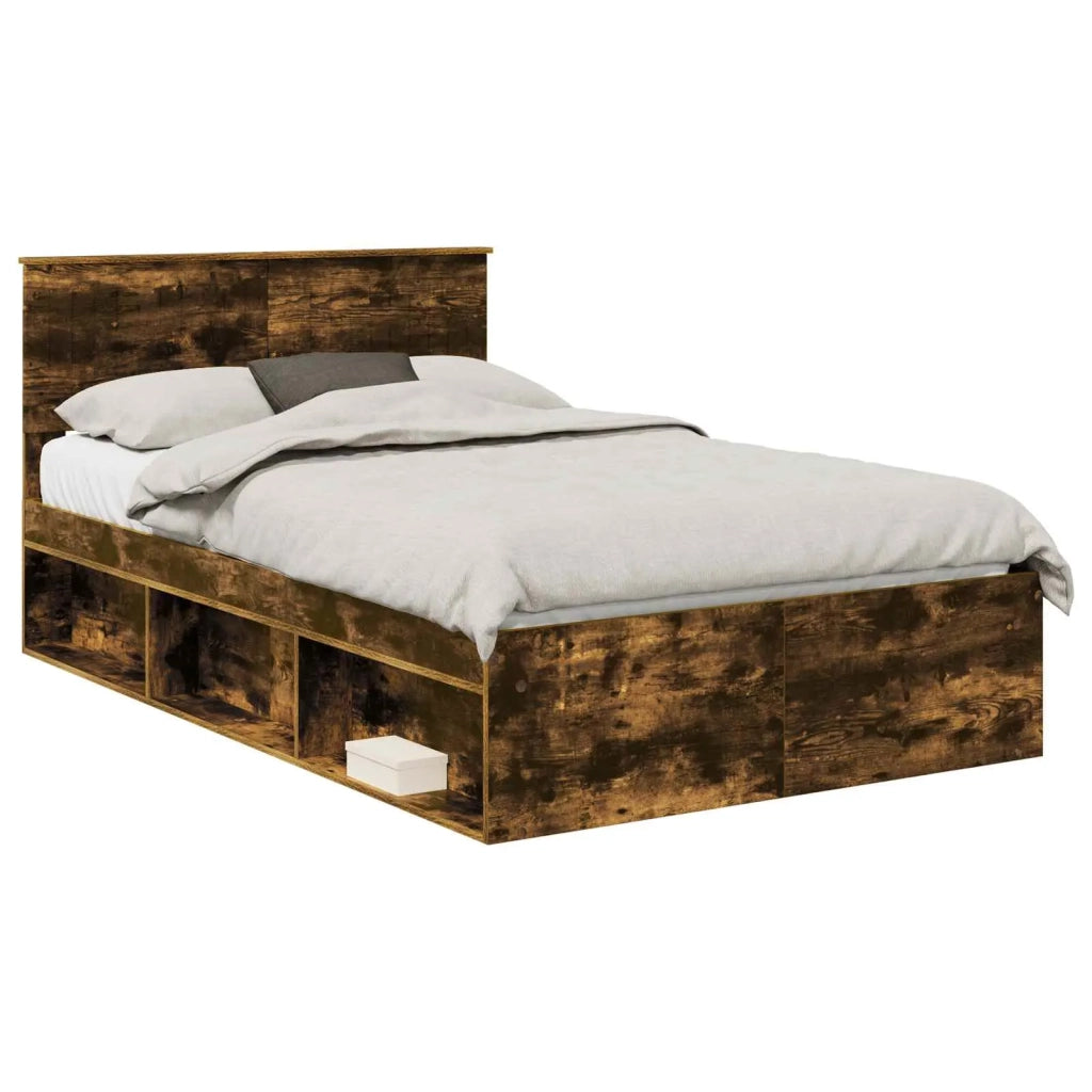Struttura del letto-Giroletto Rovere fum¨¦ 120 x 190 cm Pino massello 749317