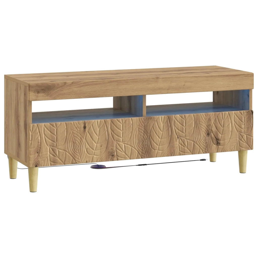 Mobile TV LED Rovere Artigianale Legno ingegnerizzato 897214