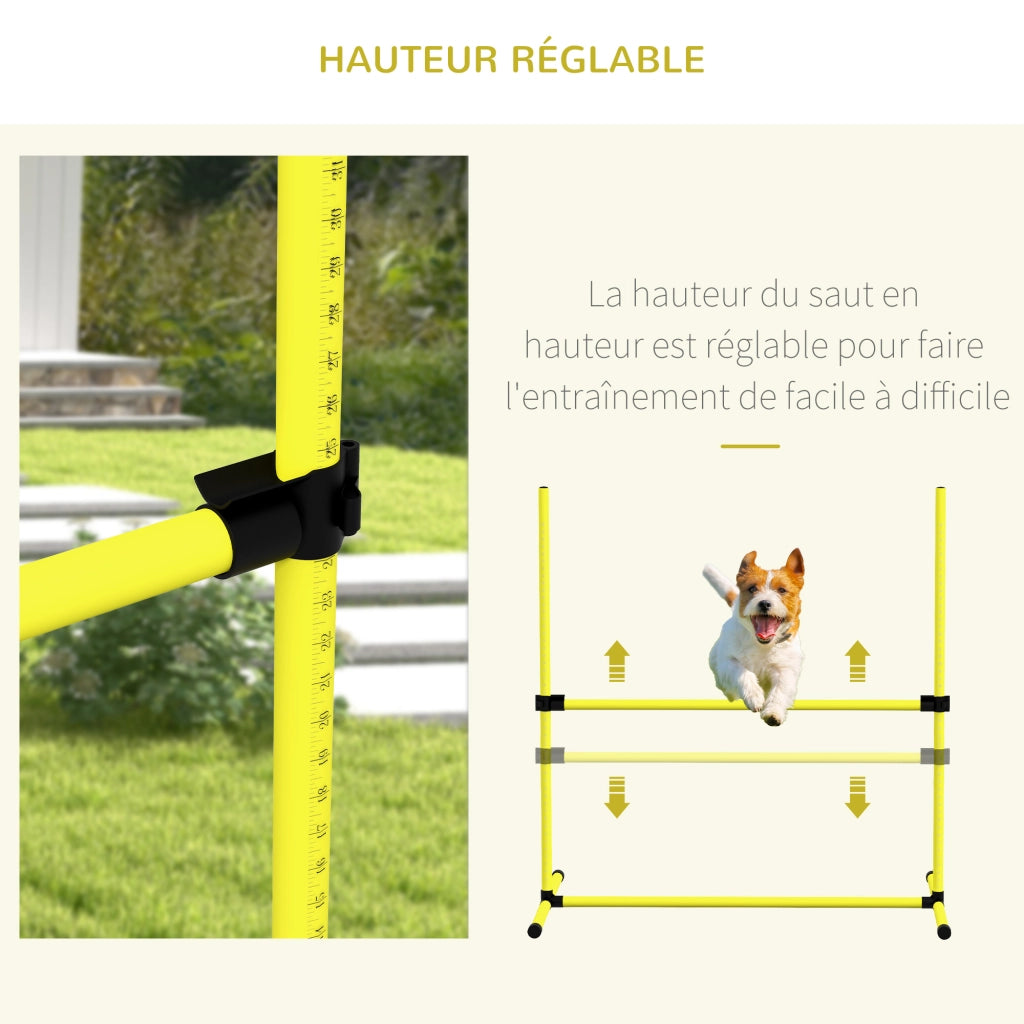 Set 4 ostacoli agility per cani con sistema di fissaggio e sacco ¨C zephmum ¨C nero
