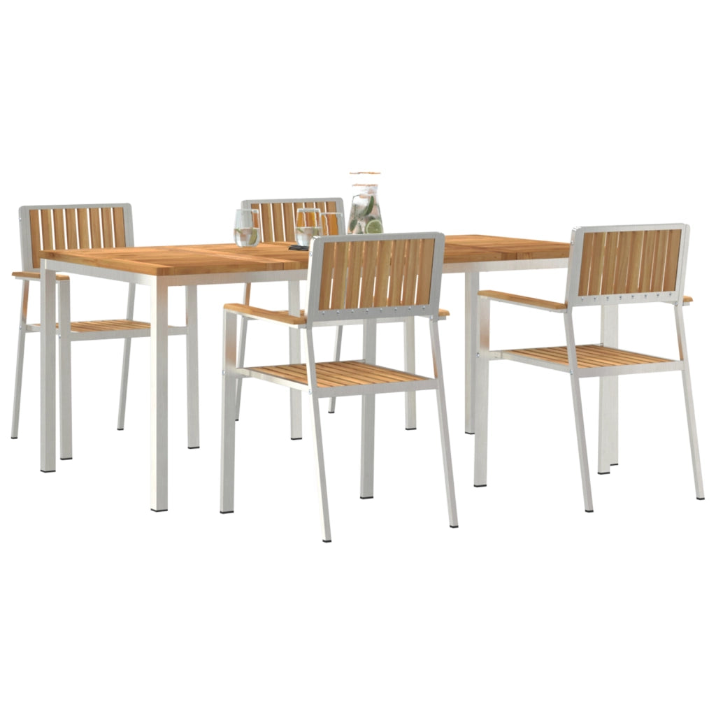 Set pranzo giardino  5 pezzi in legno massello di teak