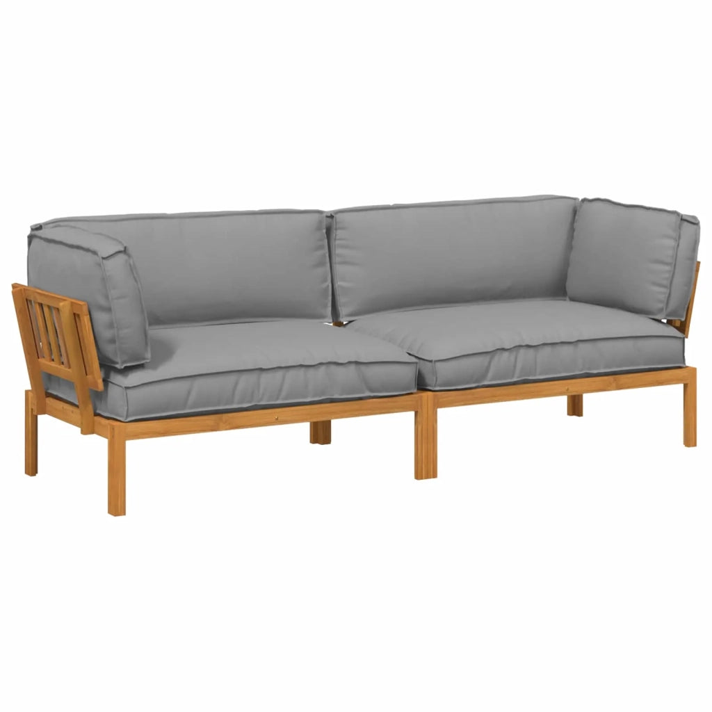 Set di divani con cuscino 2 pcs Grigio Legno di Acacia Massello 3418525
