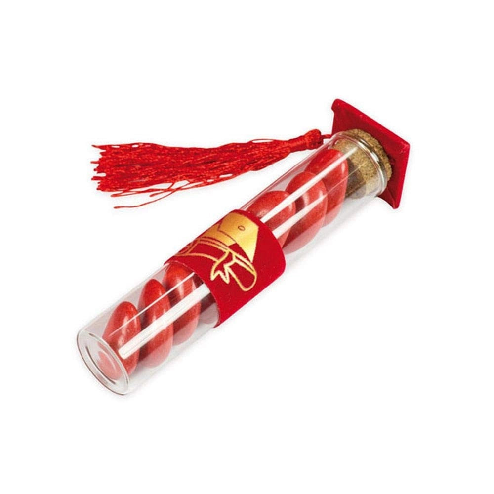 Trade Shop - Set Bomboniere Ampolla Laurea In Vetro Tappo Sughero Con Cappello Portaconfetti -