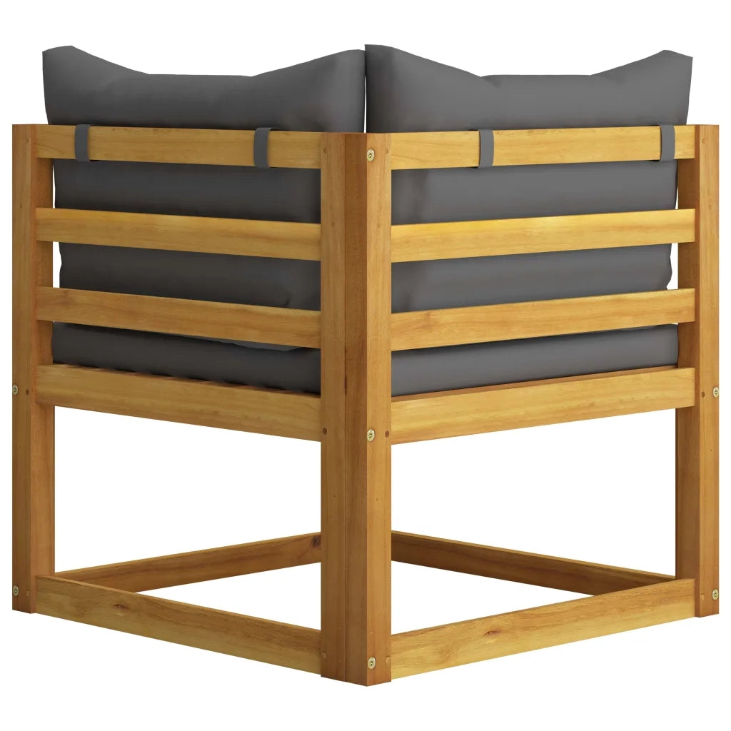 Divano da Giardino a 3 Posti-Sofa da giardino con Cuscino in Legno di Acacia