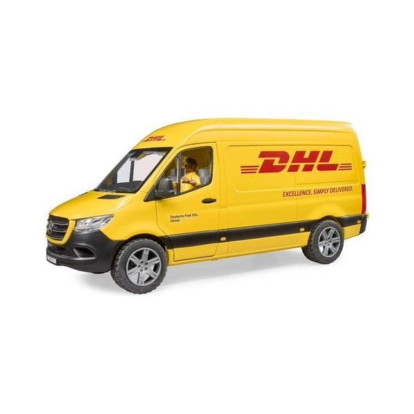 Mezzo stradale bruder 02671 mercedes sprinter furgone dhl con personag