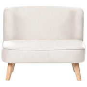 Divano per bambini rivestito in velluto senza braccioli beige per bambini piccoli stile moderno