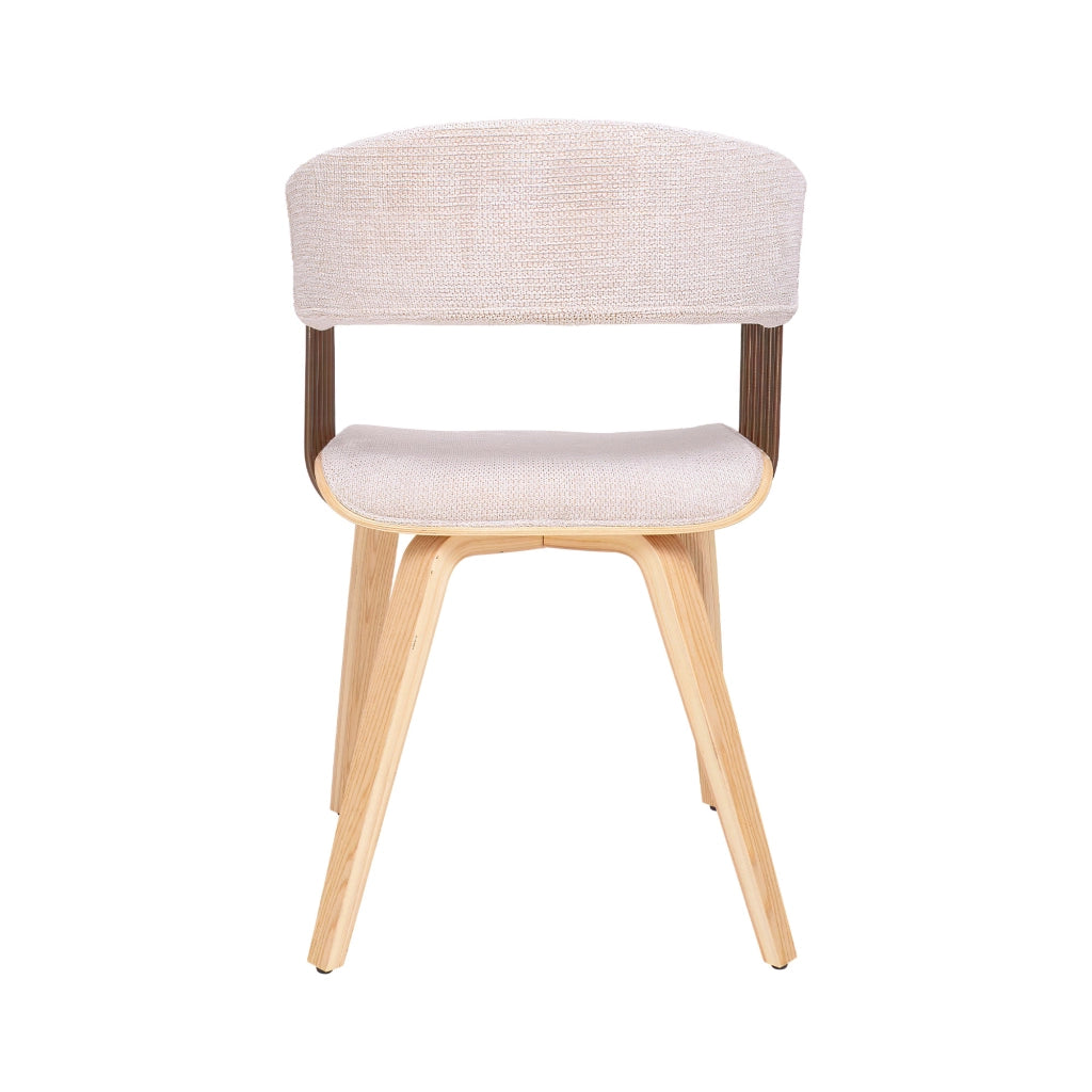 Brema - Set 2 Sedie Imbottiti 51x78x42,5 cm in Legno di Plywood e Tessuto Beige