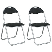 Sedia pieghevole 2 pz | Sedie da cucina Nero e Grigio 48 x 43,5 x 81 cm
