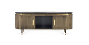 Mobile TV bronzo in legno di mango e bronzo 150 cm