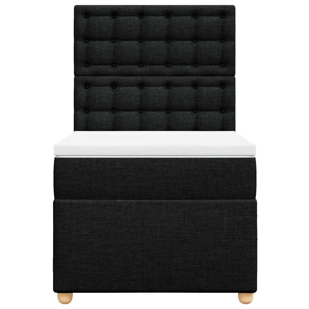 Giroletto a Molle con Materasso Nero 90x190 cm in Tessuto