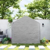 Capannone da Giardino 2 x 2 x 2 m, Rimessa per Biciclette da Esterno con Telaio in Acciaio Zincato, Impermeabile e Resistente ai Raggi UV, Grigio