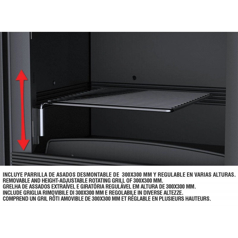Inserto Camino Doppia Combustione 611x581 Bronpi Paris-55 Refrattario 9.5 KW