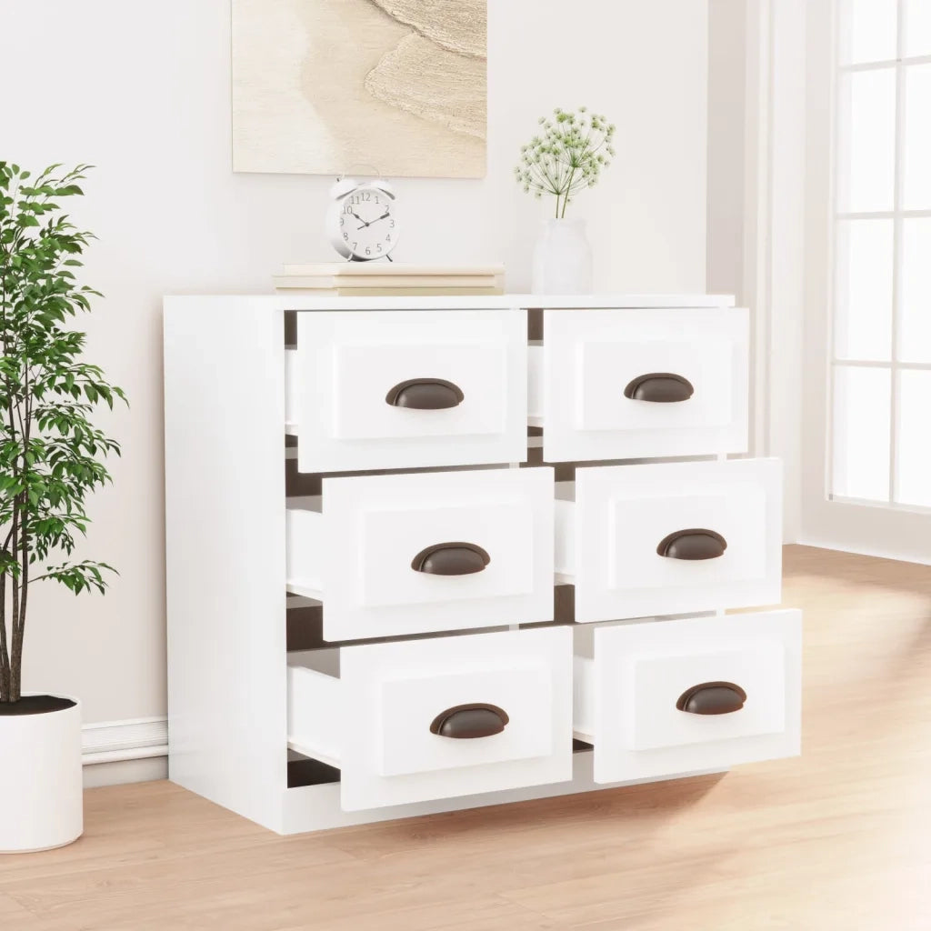 Credenza | Madia | Buffet da pranzo | Armadio da pranzo Bianca 70x35,5x67,5 cm in Legno Multistrato