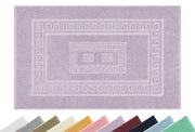 Tappeto Bagno Assorbente In Spugna Varie Misure Da Scendidoccia A Tappeto Grande Lavorazione Jacquard Tinta Unita Ricamo Cornice Lavabile Lavatrice Lilla - TappetoBagno60x90