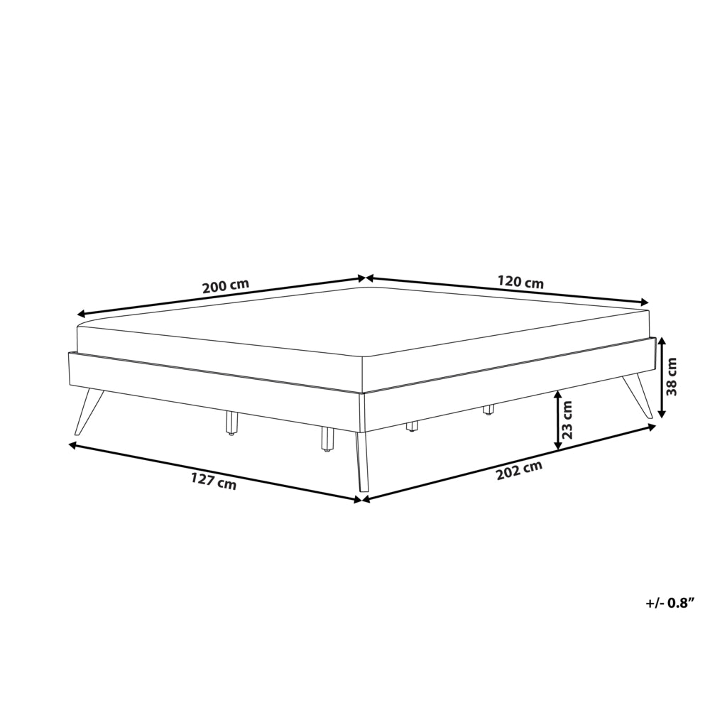 Letto matrimoniale in frassino naturale e MDF 120 x 200 cm Rete a doghe Stile minimalista scandinavo