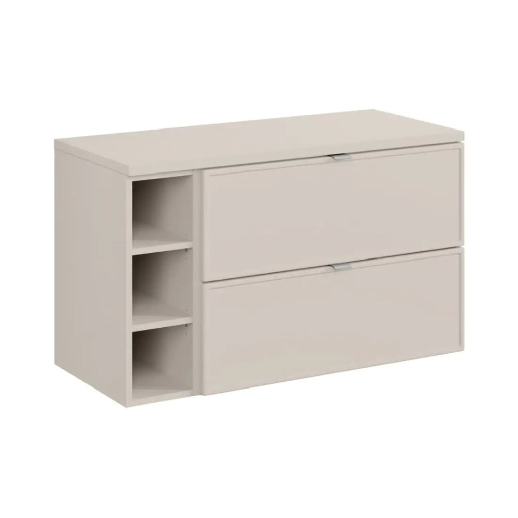 Set da bagno BRAZZA: mobile sottolavabo 100cm con nicchie a vista + piano per lavabo colore cachemire
