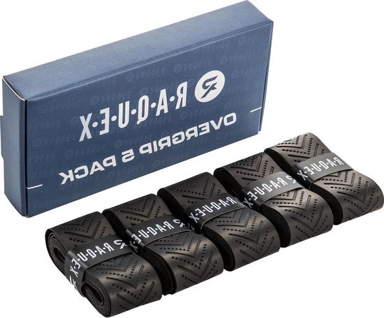 Tappetino antiscivolo per racchette - 5 pezzi in diverse colori - Tappetino antiscivolo per tennis - Confezione in cartone riciclabile Pannello di score per padel