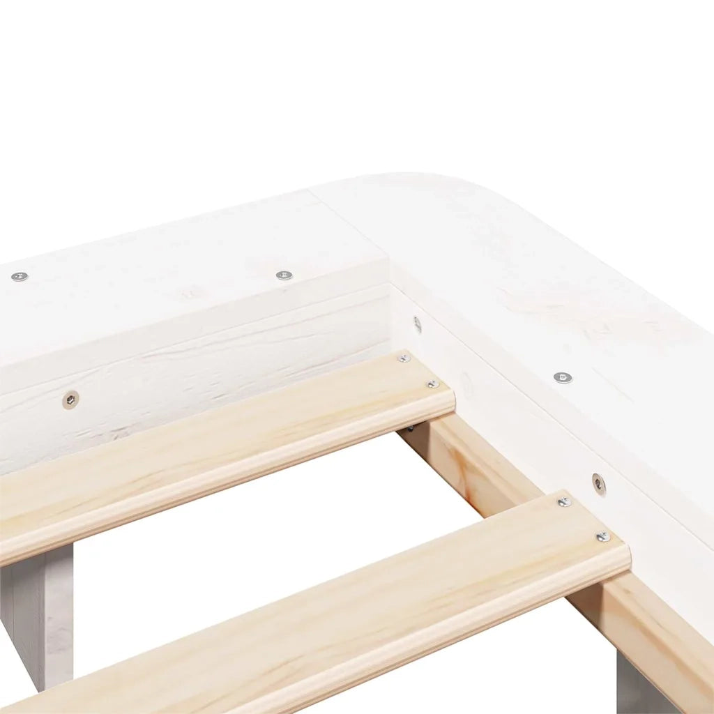 Letto senza Materasso Bianco 150x200 cm Legno Massello di Pino