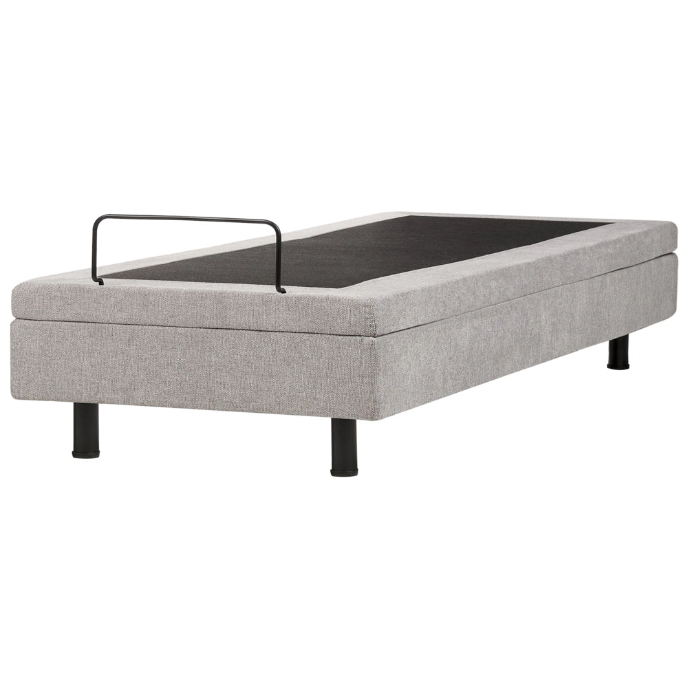 Letto elettrico singolo tessuto grigio chiaro regolabile con telecomando senza testiera 90x200 cm stile moderno