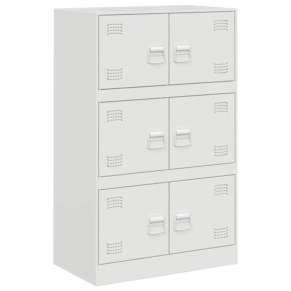 Buffet credenza cassettiera armadio mobile contenitore organizer per cucina soggiorno salotto 67 x 39 x 107 cm acciaio bianco 02_0030385
