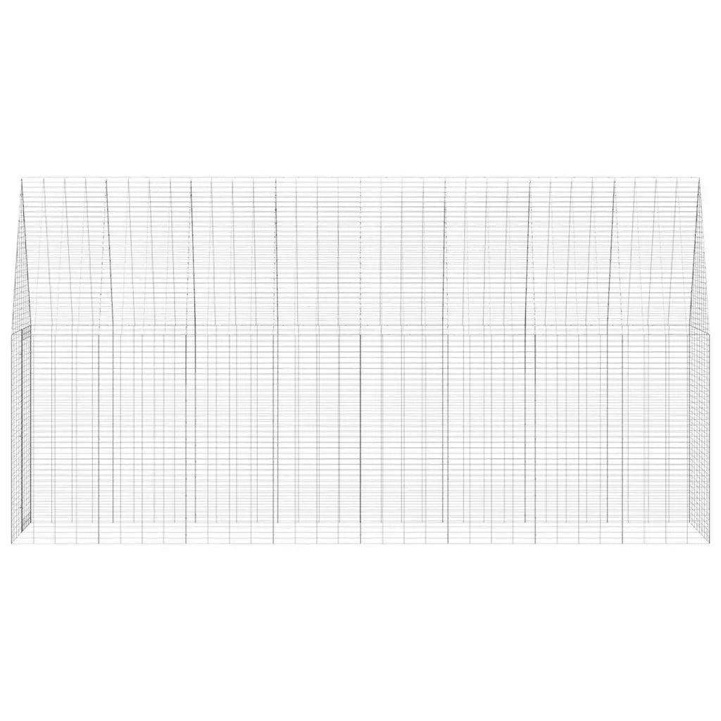 Gabbia per Conigli Argento 400 x 100 x 210 cm Acciaio zincato