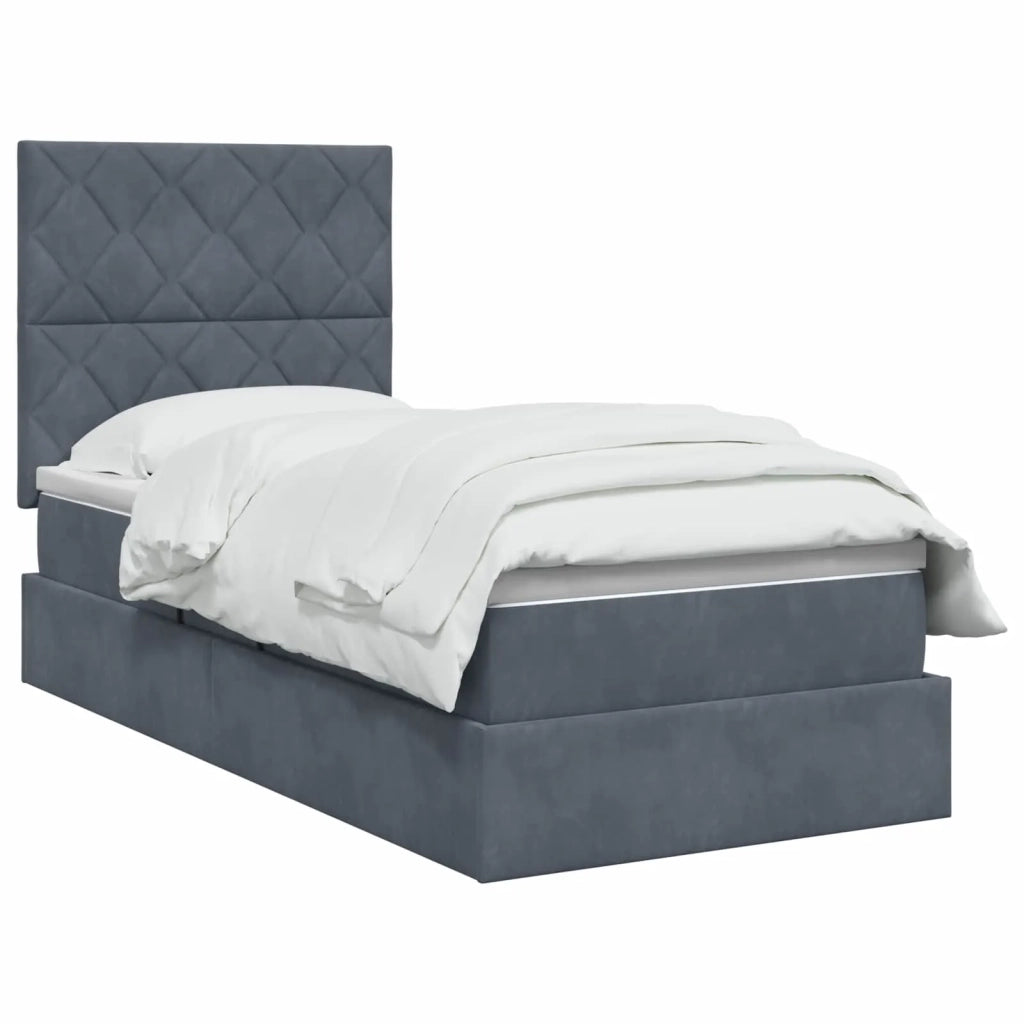 Letto con contenitore e materasso Grigio Scuro 100 x 200 cm 3459730