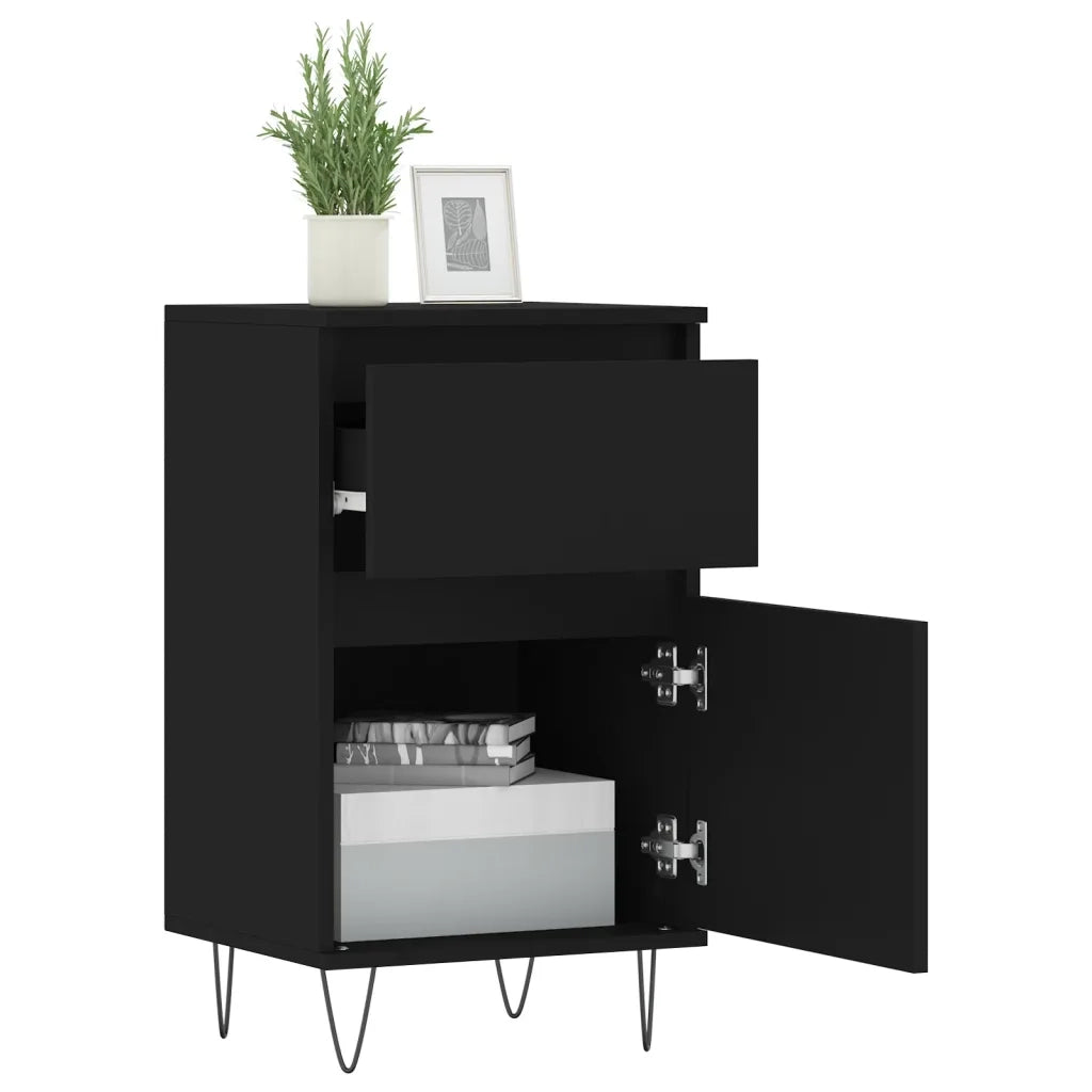 Credenze 2 pz Nere 40x35x70 cm in Legno Multistrato 831151