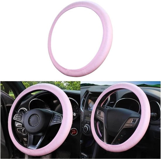 Cuscino di guida per auto - Microfibra - Pelle in stile - Rosa - Accessori per auto - Cuscino di guida respirante - Adatto a tutti i modelli