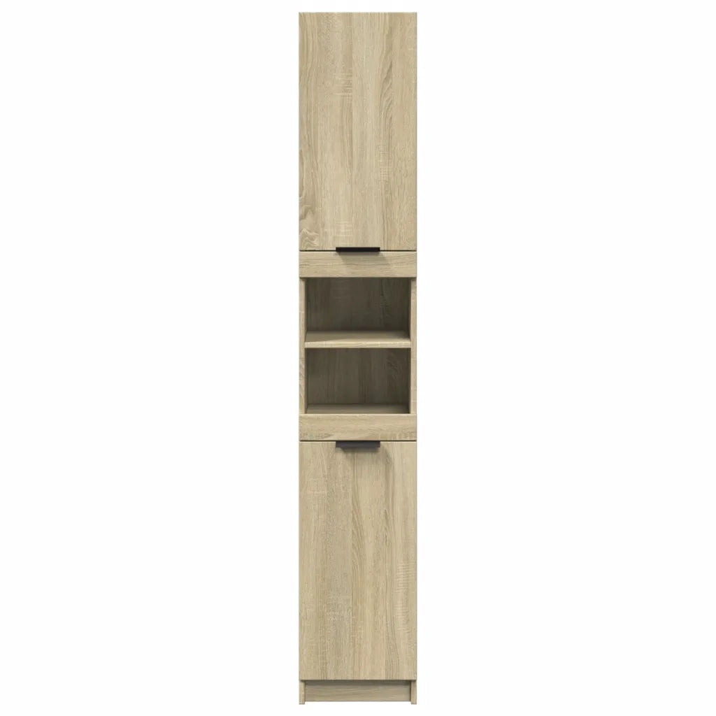 Armadietto da Bagno Rovere Sonoma 32x34x188,5 cm in Truciolato 849656