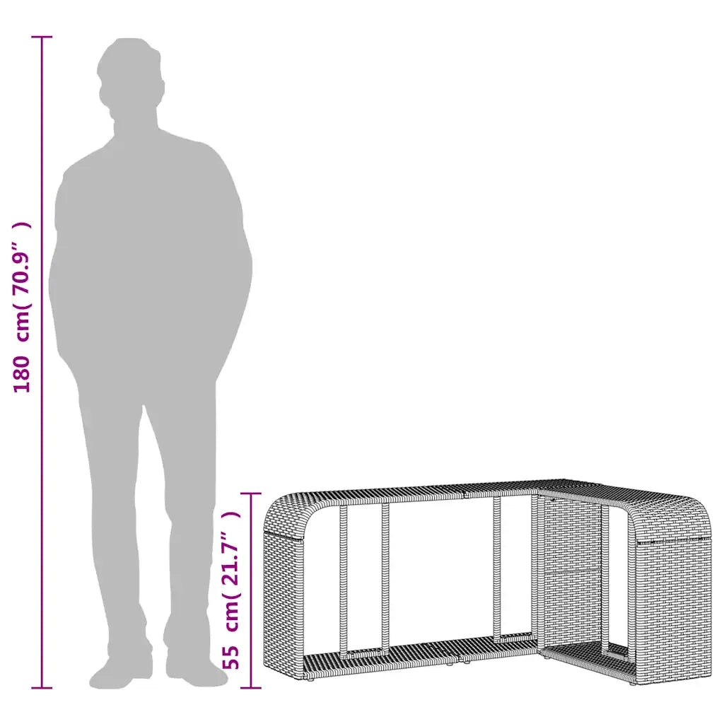Scaffali Portaoggetti 2 pz Marrone in Polyrattan CFW5922184
