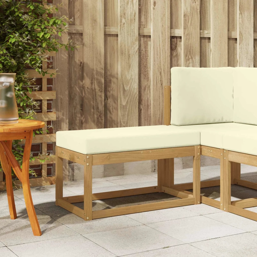 Panca da esterno con cuscino Bianco 80 x 43 x 45 cm