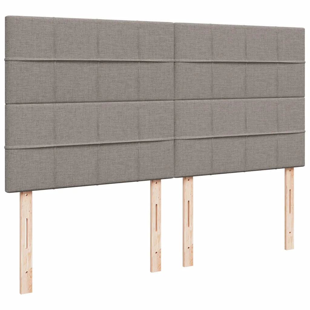 vidaXL Struttura Letto Pouf con Materassi Tortora 200x200 cm Tessuto