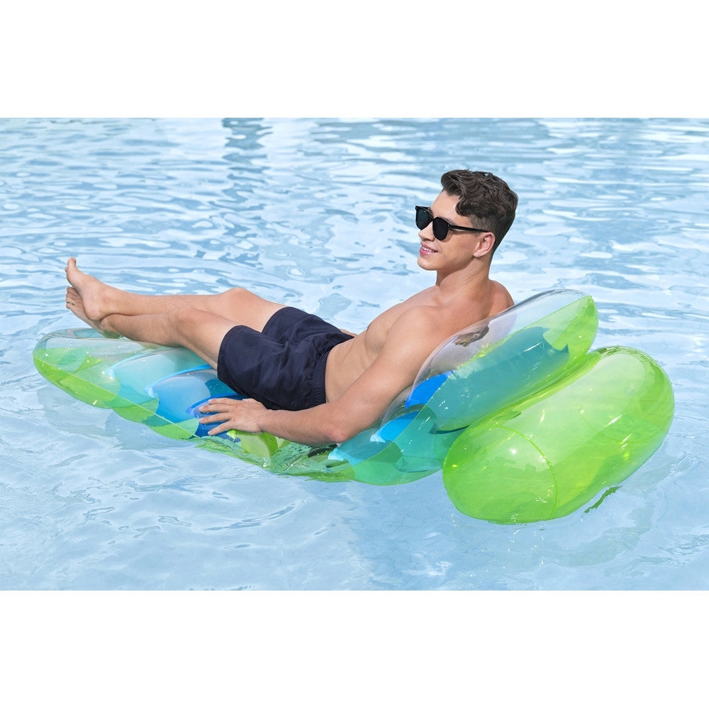 Trade Shop - Lettino Materassino Galleggiante Gonfiabile Regolabile Lounge 193x80cm Piscina Mare 43962 -