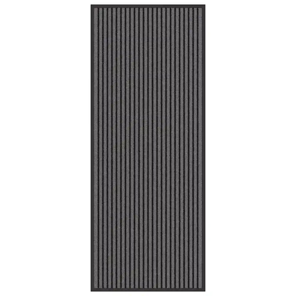 vidaXL Tappetino Striped Nero e Grigio 60 x 150 cm Polipropilene, PVC