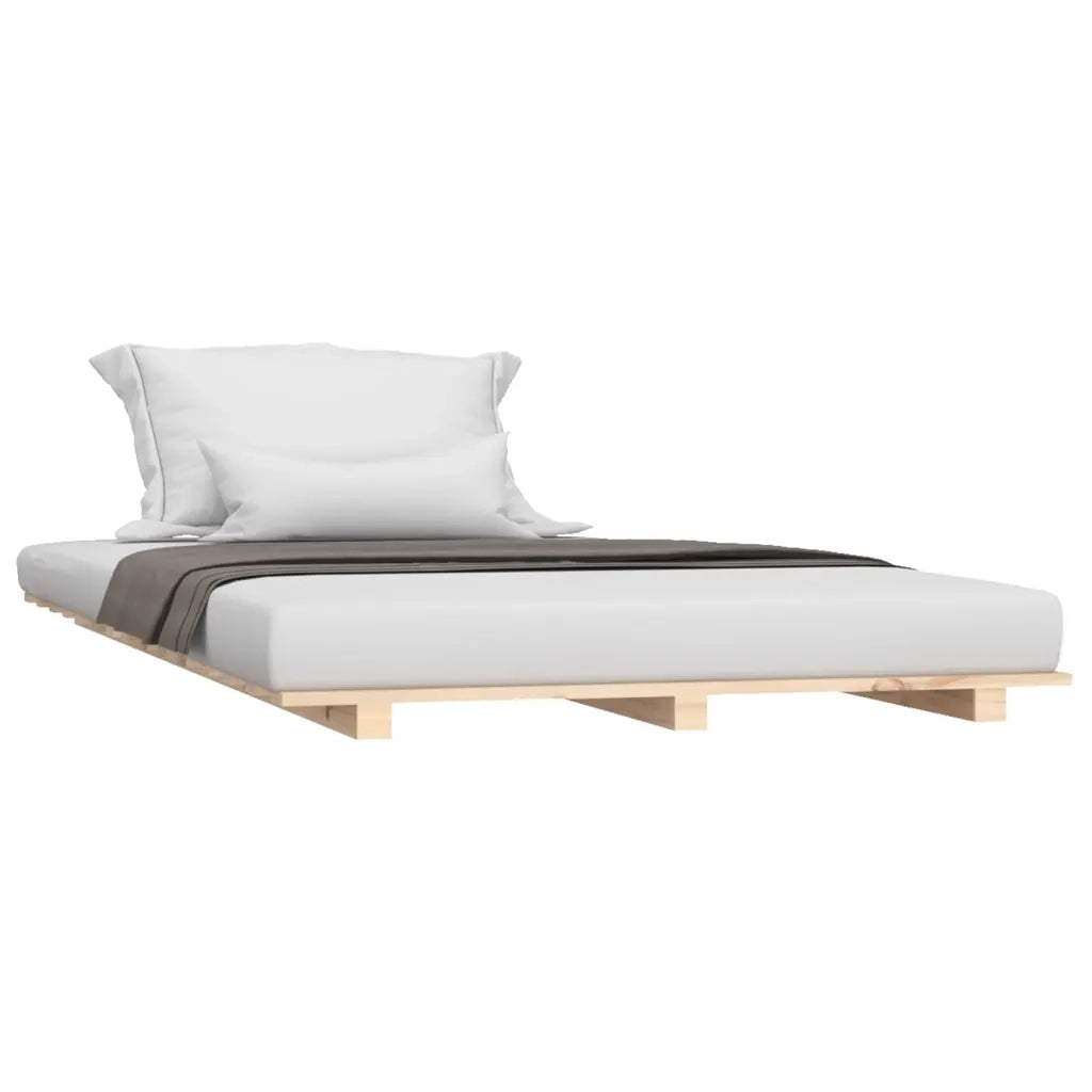 Letto singolo | Letto per adulti | Giroletto senza Materasso 75x190 cm in Legno Massello di Pino