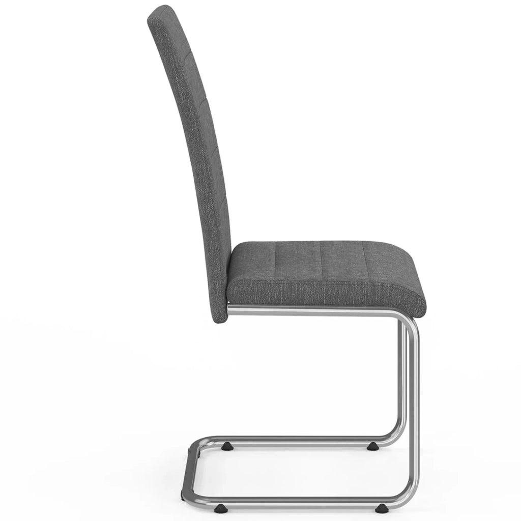 IDMarket - Set di 4 sedie da pranzo in tessuto grigio antracite MIA